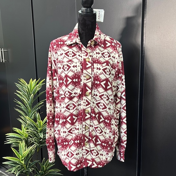 Ariat Fillmore Shacket Shirt/Jkt.,Southwestern print,relaxed fit,button,pockets - Picture 1 of 9